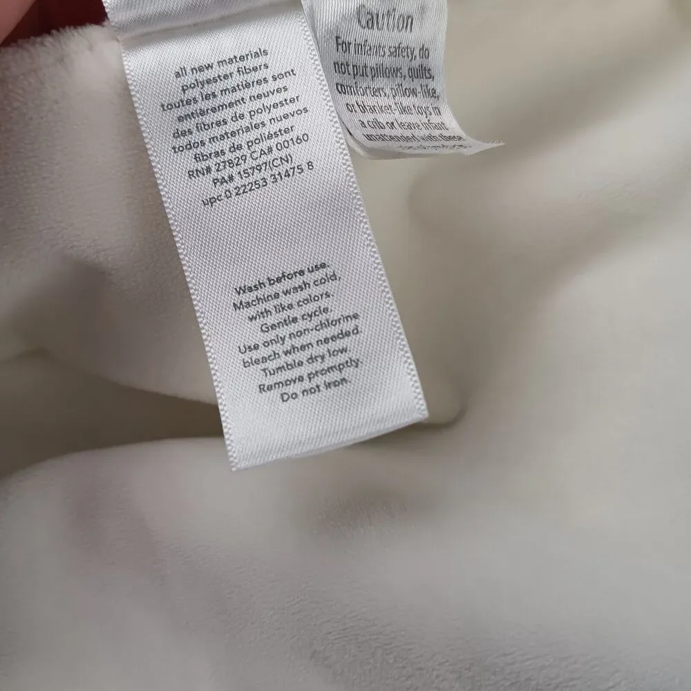 Carters Bear Security Blanket Ivory Grey White Spots Long Lovey Knotted Corners